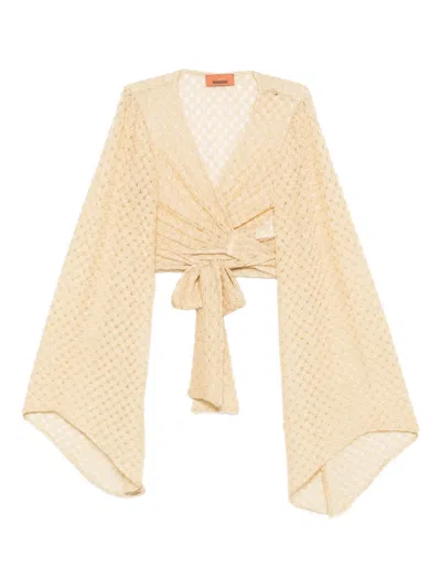 Missoni Raschel Workmanship Wrap Top In Yellow