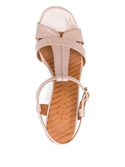 Chie Mihara Bafrica T-strap Block-heel Sandals In Pink
