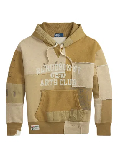 Polo Ralph Lauren Patchwork-design Hoodie In Neutral