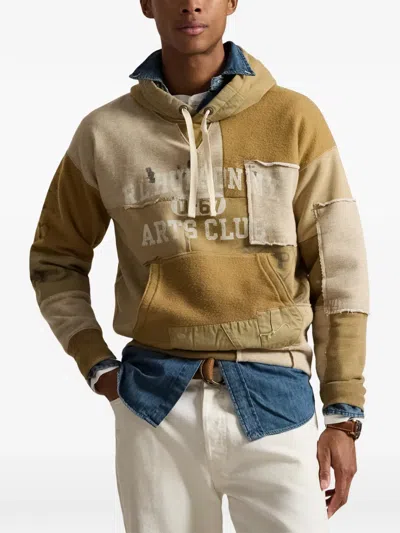 Polo Ralph Lauren Patchwork-design Hoodie In Neutral