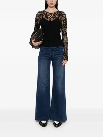 Polo Ralph Lauren Crochet Blouse In Black