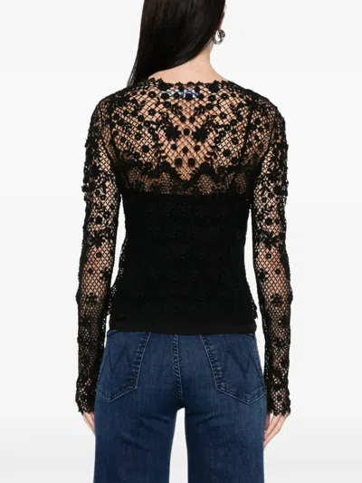 Polo Ralph Lauren Crochet Blouse In Black