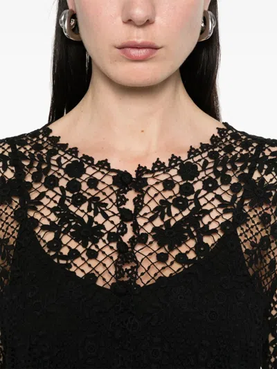 Polo Ralph Lauren Crochet Blouse In Black