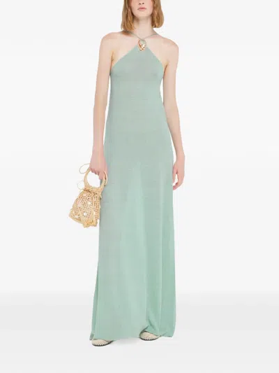 Alanui Halterneck Maxi Dress In Multi