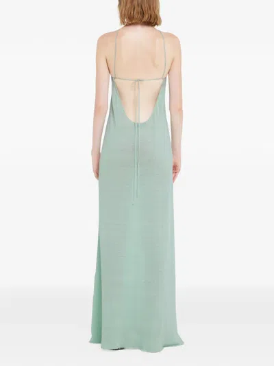 Alanui Halterneck Maxi Dress In Multi