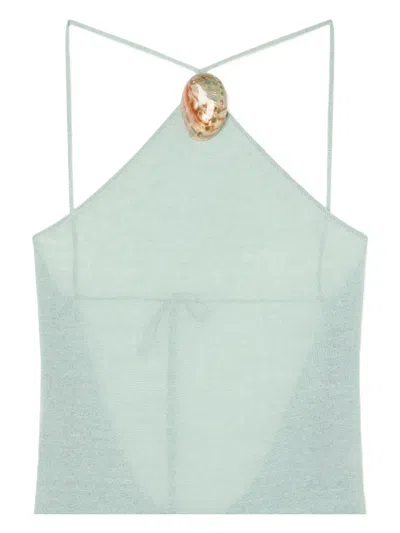 Alanui Halterneck Maxi Dress In Multi