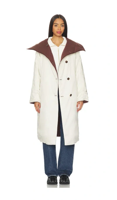 Varley Annalise Reversible Wrap Coat In Burgundy