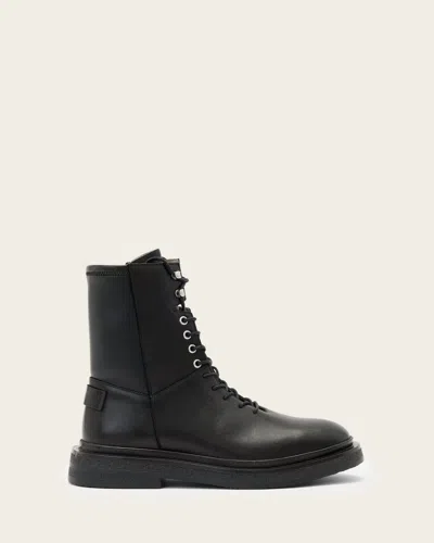 Allsaints Escher Lace Up Leather Boots In Multi