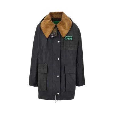 Barbour Xed Cotton Parka Coat In Black