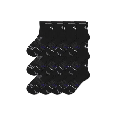 Bombas Running Quarter Sock 12-pack In Black