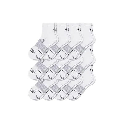 Bombas Running Quarter Sock 12-pack In White