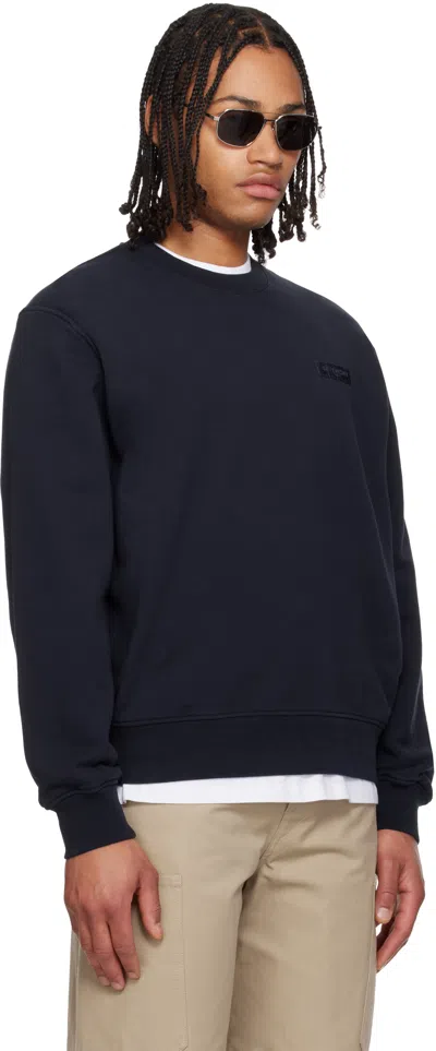 Givenchy Navy ' Paris' Gros Grain Sweatshirt In Blue