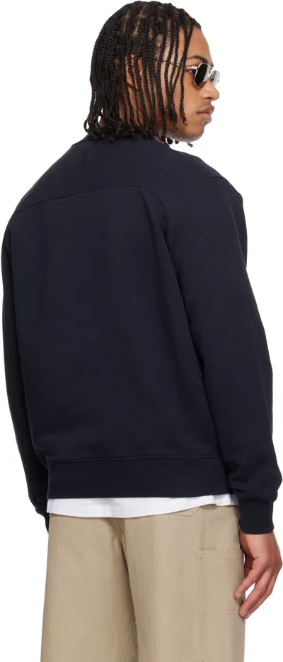 Givenchy Navy ' Paris' Gros Grain Sweatshirt In Blue