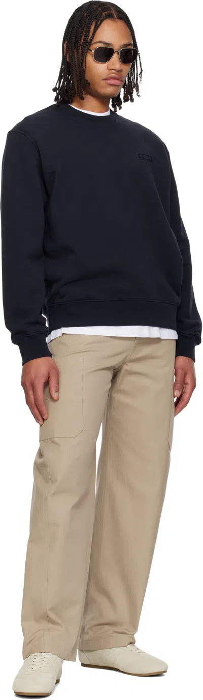 Givenchy Navy ' Paris' Gros Grain Sweatshirt In Blue