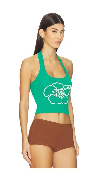Kulani Kinis Knit Halter Tank Top In Green
