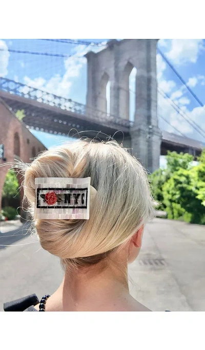 Solar Eclipse Nyc Subway Heart Hair Lay Down Claw Clip 클로 클립 In Multi