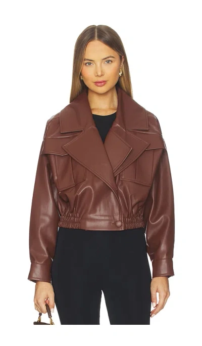 Selmacilek Lea Tan Leather Jacket In Brown