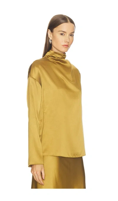 Srg Atlas Silk Top In Gold