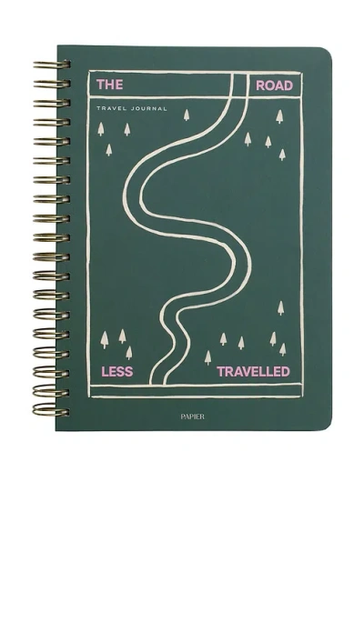 Papier Off Piste Spiral Travel Journal In Green