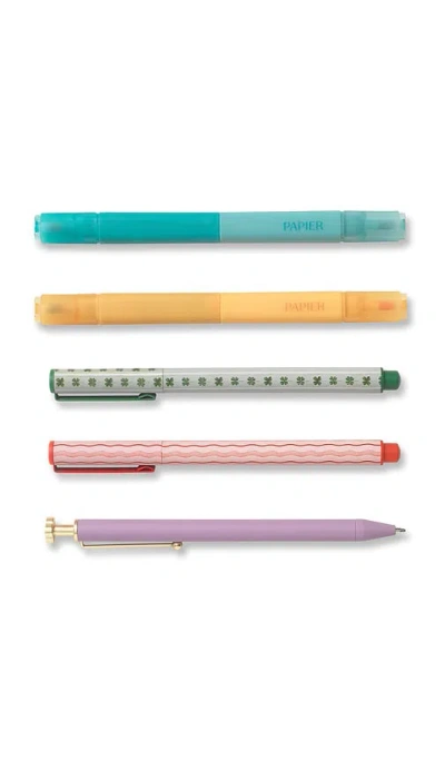 Papier Imagination Mixed Pen & Highlighter Set Of 5