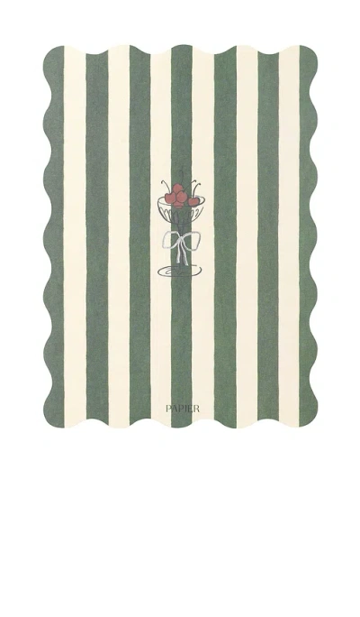 Papier Fruits Coupes Menu Set Of 20 In White