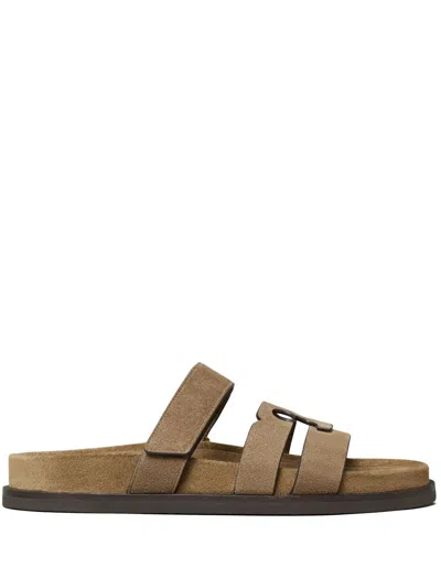 Tory Burch Ines Suede Triple-band Sport Mule Sandals In Multi