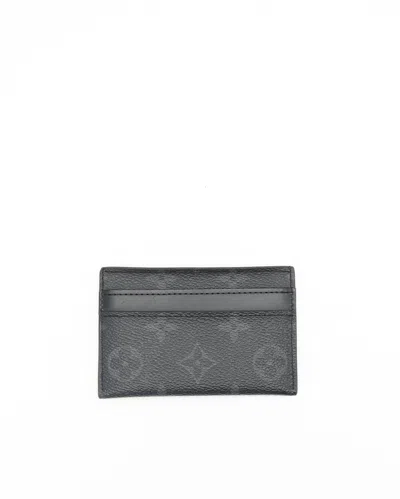 Pre-owned Louis Vuitton Monogram Eclipse Card Holder In Black