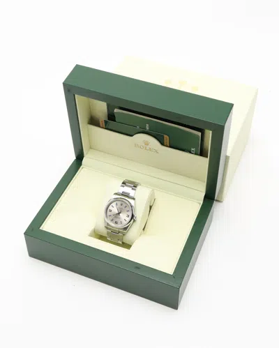 Rolex Air-king 34mm Full Set 2008 Watch In Metallic