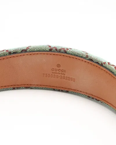 Gucci Canvas And Leather Headband In Blue