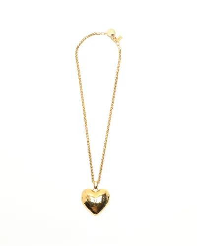 Saint Laurent Heart Necklace In Gold
