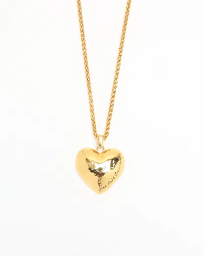 Saint Laurent Heart Necklace In Gold
