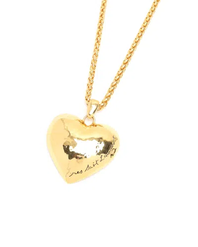 Saint Laurent Heart Necklace In Gold