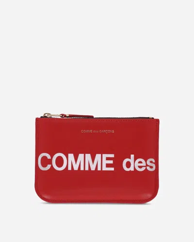 Comme Des Garçons Huge Logo Zip Pouch In Red