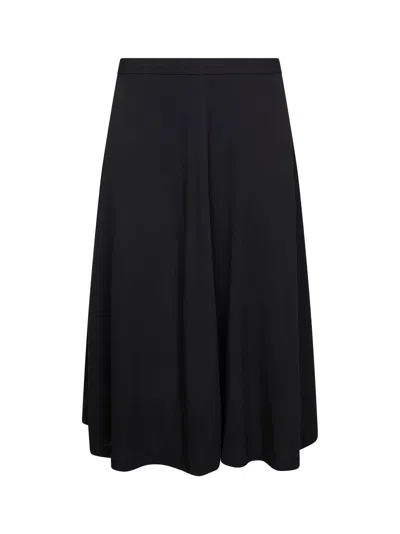 Totême Black Fluid Jersey Midi Skirt In Animal Print