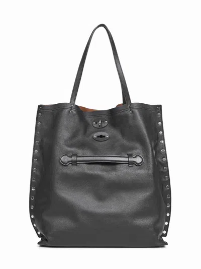 Zanellato Chalkboard Black A'spasso Medium Tote Bag In Black