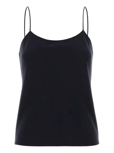 The Row Crepe Camisole Top Biggins Sleeveless In Blue