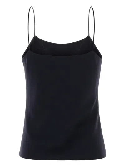The Row Crepe Camisole Top Biggins Sleeveless In Blue