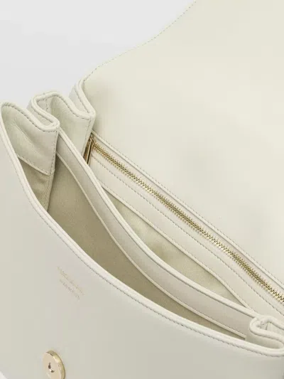 Ferragamo Leather Shoulder Bag With Flap Shoulder Bags White In White