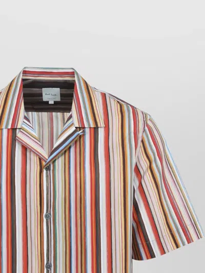 Paul Smith Short Sleeve Regular Fit Striped Shirt In Multi