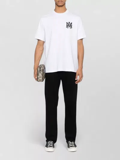 Amiri White Crewneck T-shirt With Logo Print On The Front And Logo Lettering On The Rear In Cotton M In White