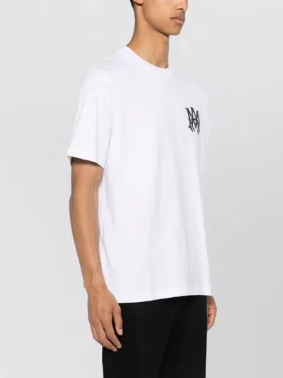Amiri White Crewneck T-shirt With Logo Print On The Front And Logo Lettering On The Rear In Cotton M In White