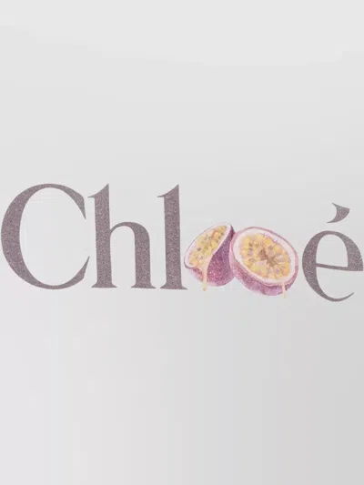 Chloé Baby Fit T-shirt In Cotton Jersey With Passion Fruit Print In White