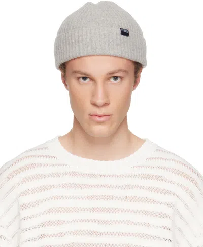 Mm6 Maison Margiela Gray Ribbed Wool Beanie In Gray