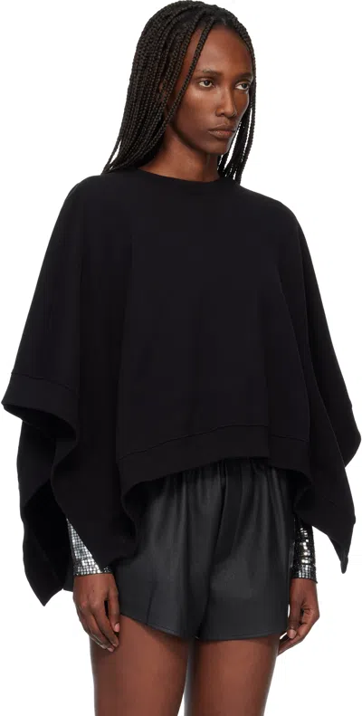 Mm6 Maison Margiela Black Unbrushed Jersey Sweatshirt In Black