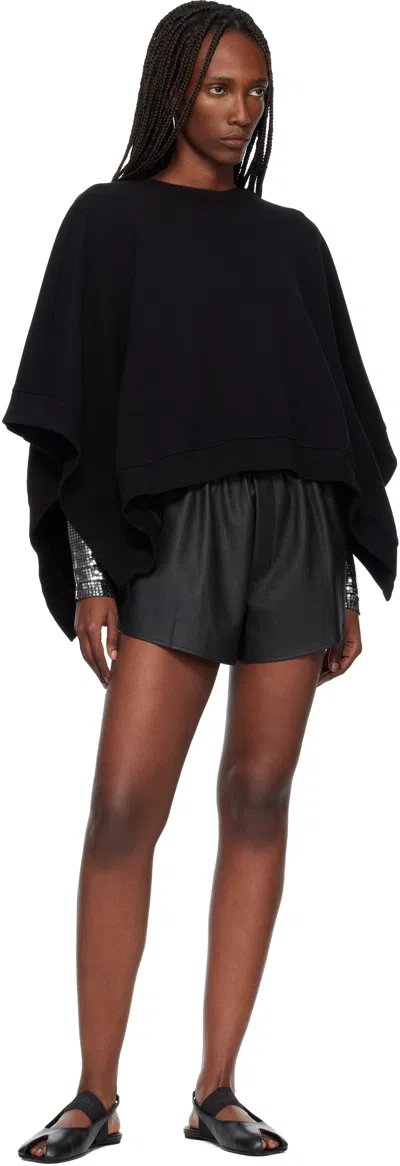 Mm6 Maison Margiela Black Unbrushed Jersey Sweatshirt In Black