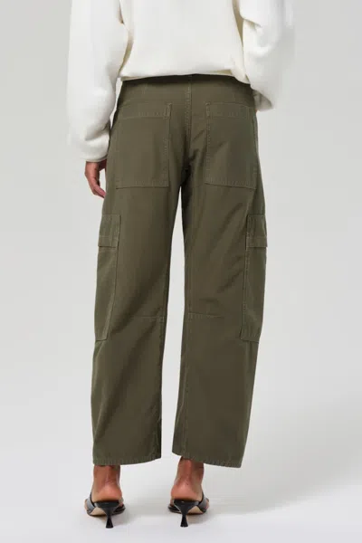 Citizen Of Humanity Marcelle Low-slung Cotton Cargo Pants In Green