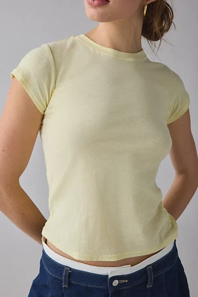 Bdg Short Sleeve Spill The Tee In Yellow, Women's At Urban Outfitters In Yellow