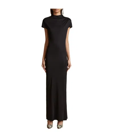 Khaite Short-sleeved Dress In Black