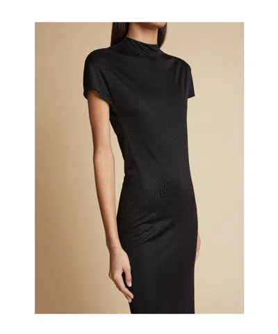 Khaite Short-sleeved Dress In Black