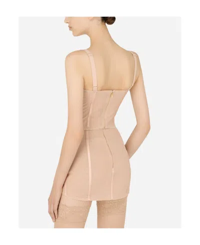 Dolce & Gabbana Lace-up Bodice Bra In Brown